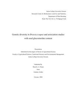 Genetic diversity in Brassica napus and association studies with