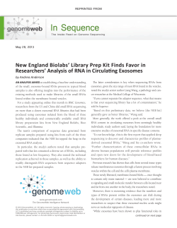 GenomeWeb article reviews NEBNext Small RNA Kits.