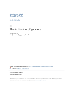 The Architecture of Ignorance - BrooklynWorks