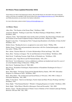 Art History Theses - University of Otago