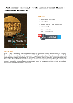 eBook Princess, Priestess, Poet: The Sumerian Temple Hymns of