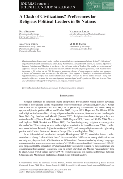 A Clash of Civilizations Preferences for Religious