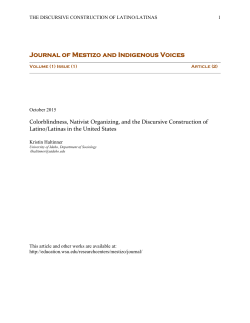 Journal of Mestizo and Indigenous Voices