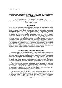 Urological Management in Non-Traumatic Paraplegia: Disc
