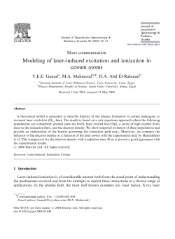 Modeling of laser-induced excitation and ionization in cesium atoms