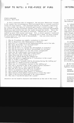 Soup to Nuts: A Poe-Puree of Puns