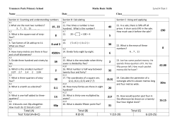 Level 4 Test 1 - Tranmere Park Primary School