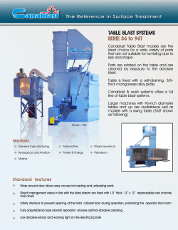 SERIE 36 to 96T TABLE BLAST SySTEMS