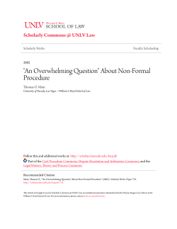 About Non-Formal Procedure - Scholarly Commons @ UNLV Law