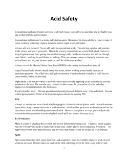 Acid Safety - Verdegaal Brothers Inc.