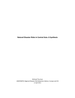 Natural Disaster Risks in Central Asia: A Synthesis