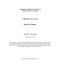 TABLE OF CONTENTS - National Library of Ireland