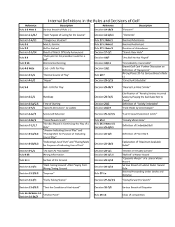 Internal Definitions in the Rules of Golf
