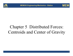 Chapter 5 Distributed Forces: Centroids and Center of Gravity