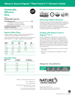 US Grower`s Guide - Nature`s Source Plant Food
