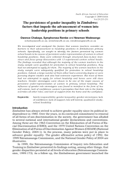 The persistence of gender inequality in Zimbabwe