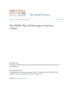 The Middle West: Its Meaning in American Culture