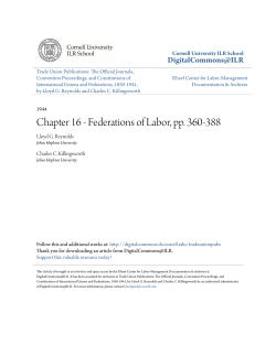 Chapter 16 - Federations of Labor, pp. 360-388