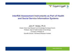 John P. Hirdes: interRAI Assessment Instruments as Part of Health