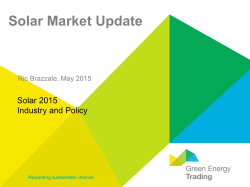 Solar Market Update - Green Energy Markets