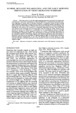 Moore, F. R. 1986. Sunrise, skylight polarization and the early