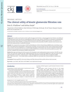 The clinical utility of kinetic glomerular filtration rate