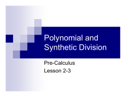 Polynomial Division