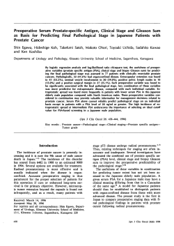 Preoperative Serum Prostate-specific Antigen, Clinical Stage and