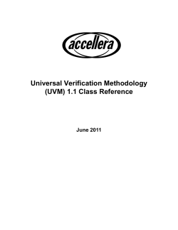 Universal Verification Methodology (UVM) 1.1 Class