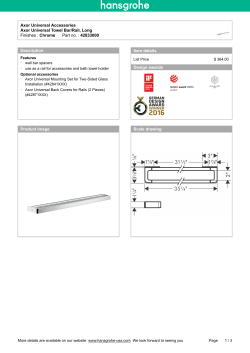 Axor Universal Accessories Axor Universal Towel Bar/Rail, Long