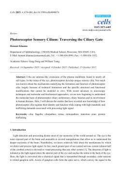 Photoreceptor Sensory Cilium: Traversing the Ciliary Gate