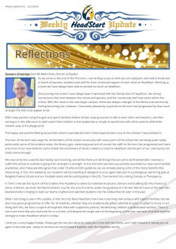 Season`s Greetings from Mr Adam Drew, Director of Studies! As we