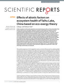 Effects of abiotic factors on ecosystem health of Taihu Lake, China