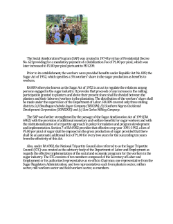 The Social Amelioration Program (SAP)