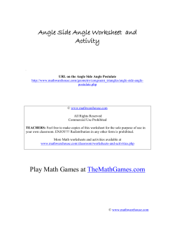 Angle Side Angle Worksheet and Activity