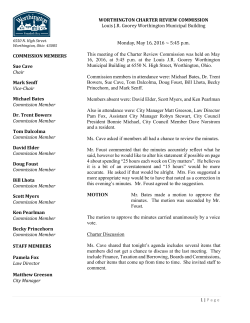 COMMISSION MEMBERS Sue Cave Chair Mark Senff Vice