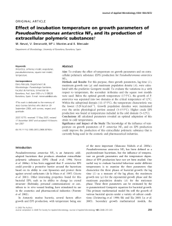 Effect of incubation temperature on growth parameters of