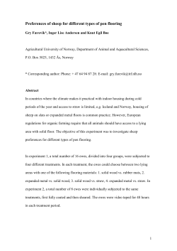 Preferences of sheep for different types of flooring