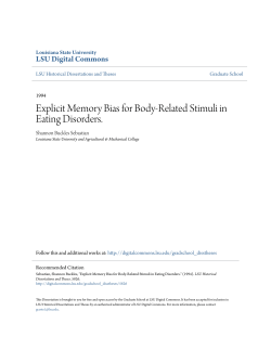 Explicit Memory Bias for Body-Related Stimuli in Eating Disorders.