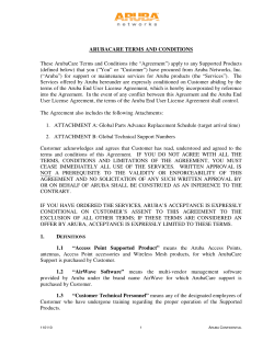 ArubaCare Terms and Conditions