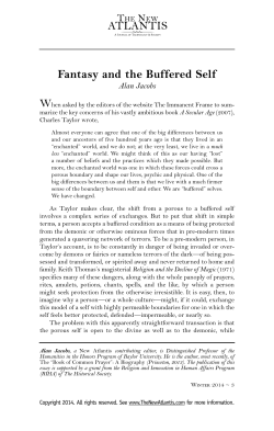 Fantasy and the Buffered Self