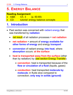 5. ENERGY BALANCE 1. Introduction