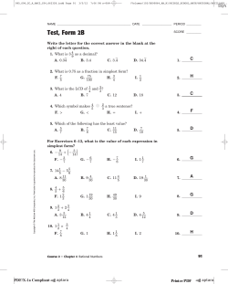 Test, Form 2B - Southgate Schools