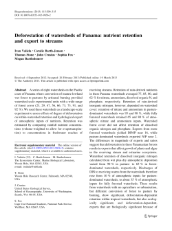 Deforestation of watersheds of Panama: nutrient retention and