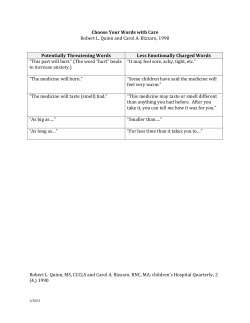 Choose Your Words with Care Robert L. Quinn and Carol A. Bizzaro
