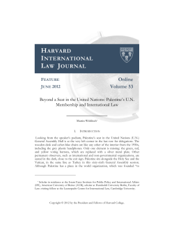 Beyond a Seat in the United Nations: Palestine`s U.N. Membership