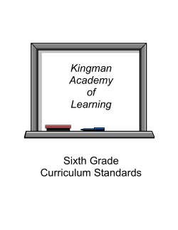 6th Grade Curriculum Standards