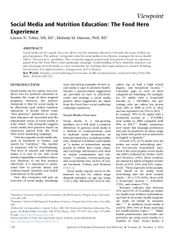 - Journal of Nutrition Education and Behavior