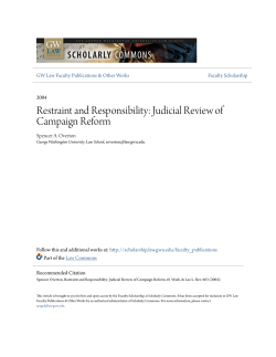 Restraint and Responsibility: Judicial Review of Campaign Reform