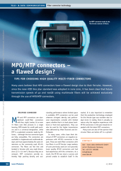 MPO/MTP connectors &ndash; a flawed design? - tde